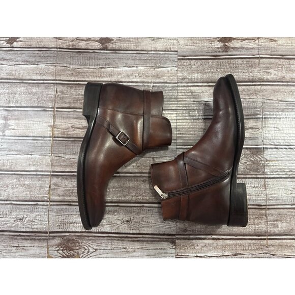 Santoni Calfleather Jodhpur Chelsea Boot size 8 D Burgundy made Italy mspr $929 main image 7